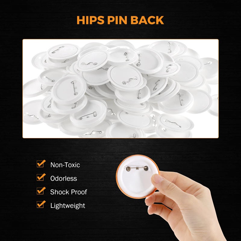 BEAMNOVA 500 Sets of Round Button Parts Supplies 32mm / 1.26 in (Approx. 1-1/4 inch) for Button Maker Machine DIY Pin Maker, Every Set Includes Tinplate Top, Plastic Clip Bottom & Plastic Film - Image 4